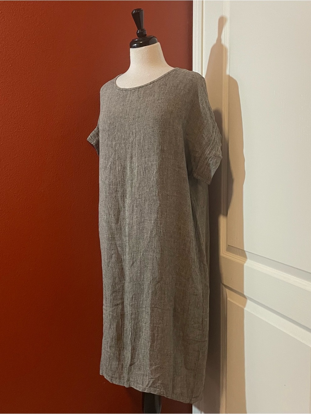 Elizabeth Suzann Women’s Georgia Linen Gauze Midi Minimalist Lagenlook Dress
